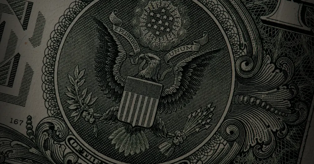 Detail of a US Banknote. The American Eagle