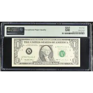 $1 1995 Green seal. Small Size $1 Federal Reserve Notes 1921-A (2)