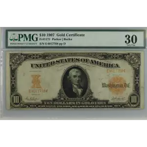 $10 1907 Gold Gold Certificates 1171