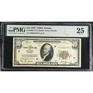 $10 1929 brown seal Small Federal Reserve Bank Notes 1860-F