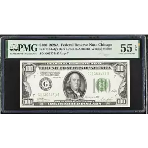 $100 1928-A.  Small Size $100 Federal Reserve Notes 2151-C