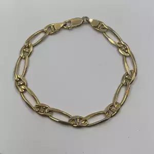 14K yellow Gold Link Bracelet 8.25 Inches (2)