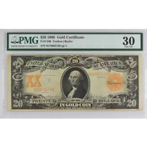 $20 1906 Gold Gold Certificates 1186