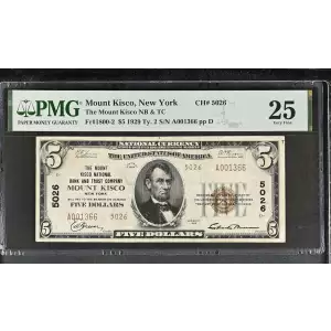 $5 1929 small brown seal. Small National Bank Notes 1800-2