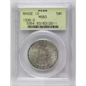 Classic Commemorative Silver--- Providence, Rhode Island, Tercentenary 1936 -Silver- 0.5 Dollar