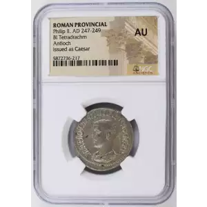 Roman Provincial Phillip II BI Tetradrachm Antioch issued as Caesar (2)