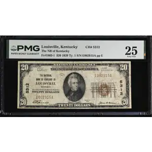 $20 1929 small brown seal. Small National Bank Notes 1802-1 (2)