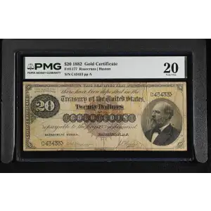 $20 1882 Huston Large Brown Gold Certificates 1177 (2)