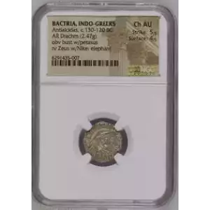 Bactria, Indo-Greeks Antialcidas AR Drachm