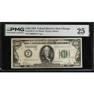 $100 1928  Small Size $100 Federal Reserve Notes 2150-G* (2)