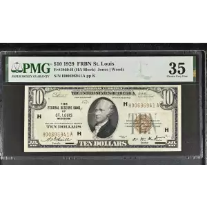$10 1929 brown seal Small Federal Reserve Bank Notes 1860-H