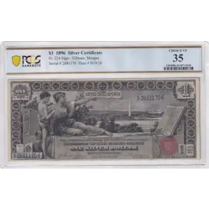 $1 1896 Small Red with rays Silver Certificates 224 (2)